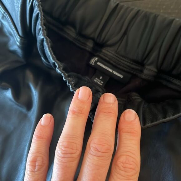 NWT INC Faux Leather Jogger Pants Black Small - Picture 9 of 13